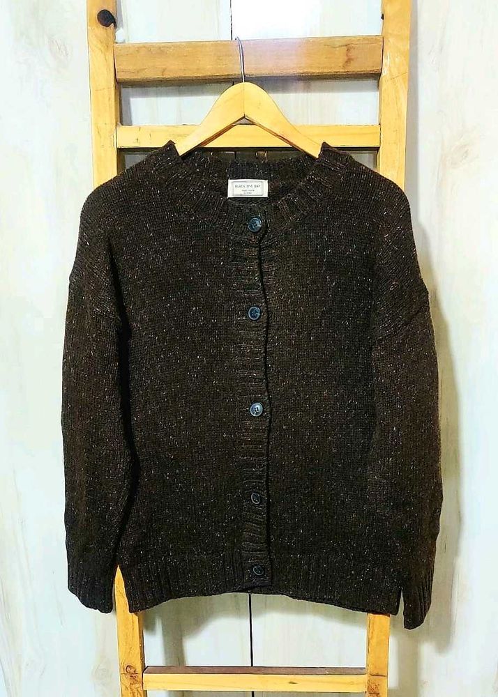 Brown Heavy wool cardigan size-40-42