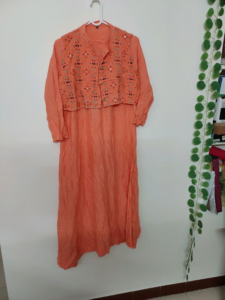Umbrella Gown With Jacket Floor Lenth