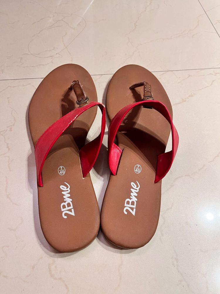 2Bme Trendy Red Flat Sandal