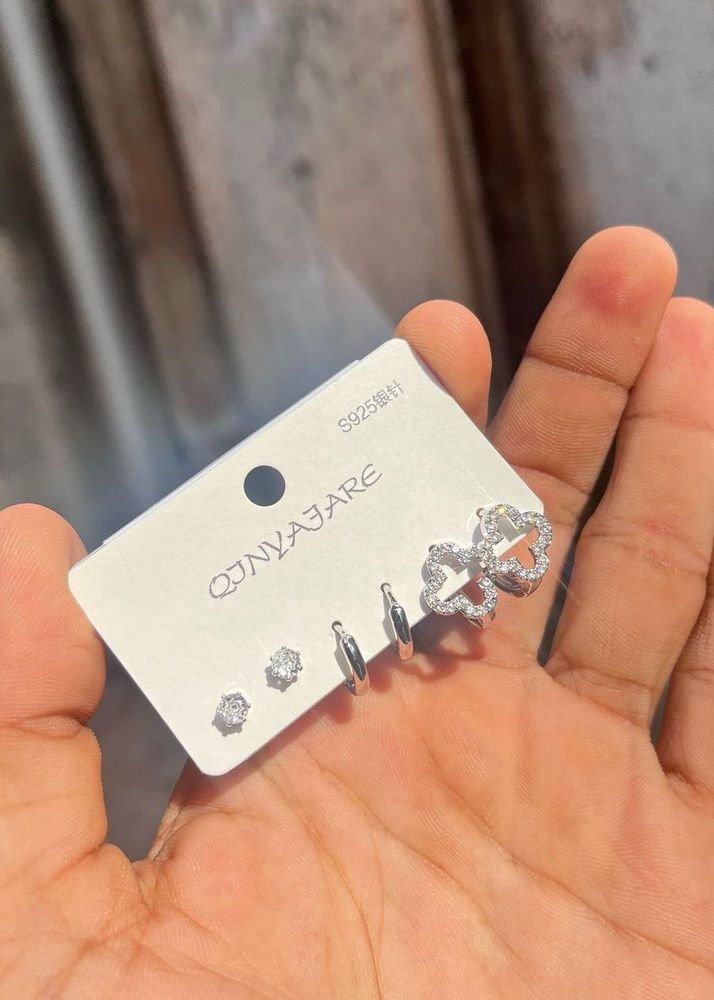 Premium Silver Finish Earrings