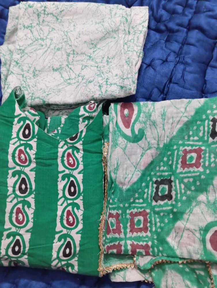 Green Printed Kurta Set