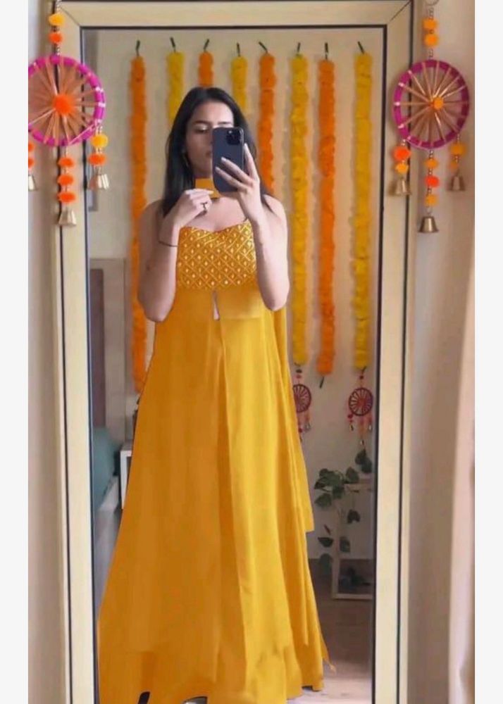 Elegant Yellow Ethnic Gown