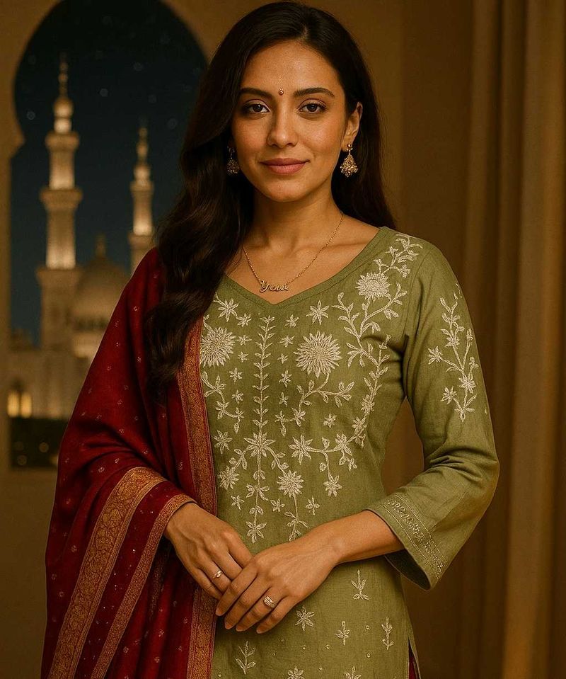 Hand Embroidered Cotton Kurti