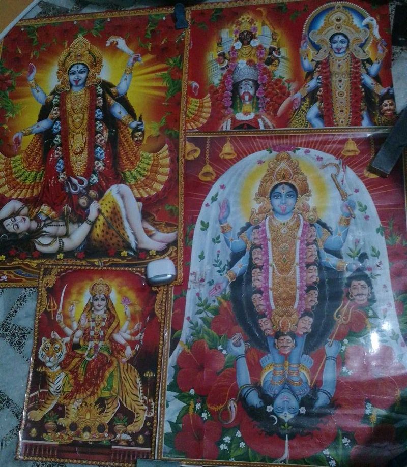 Set- Of 4 Vintage Maa Kaali Posters..