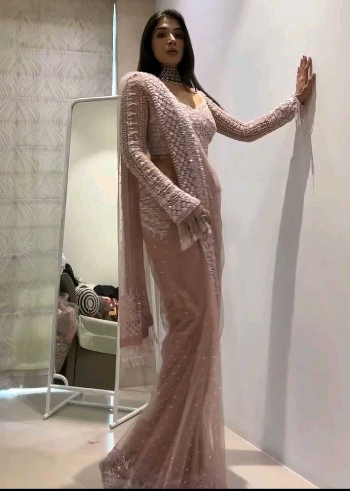 Beautiful Pink Sequence Saree