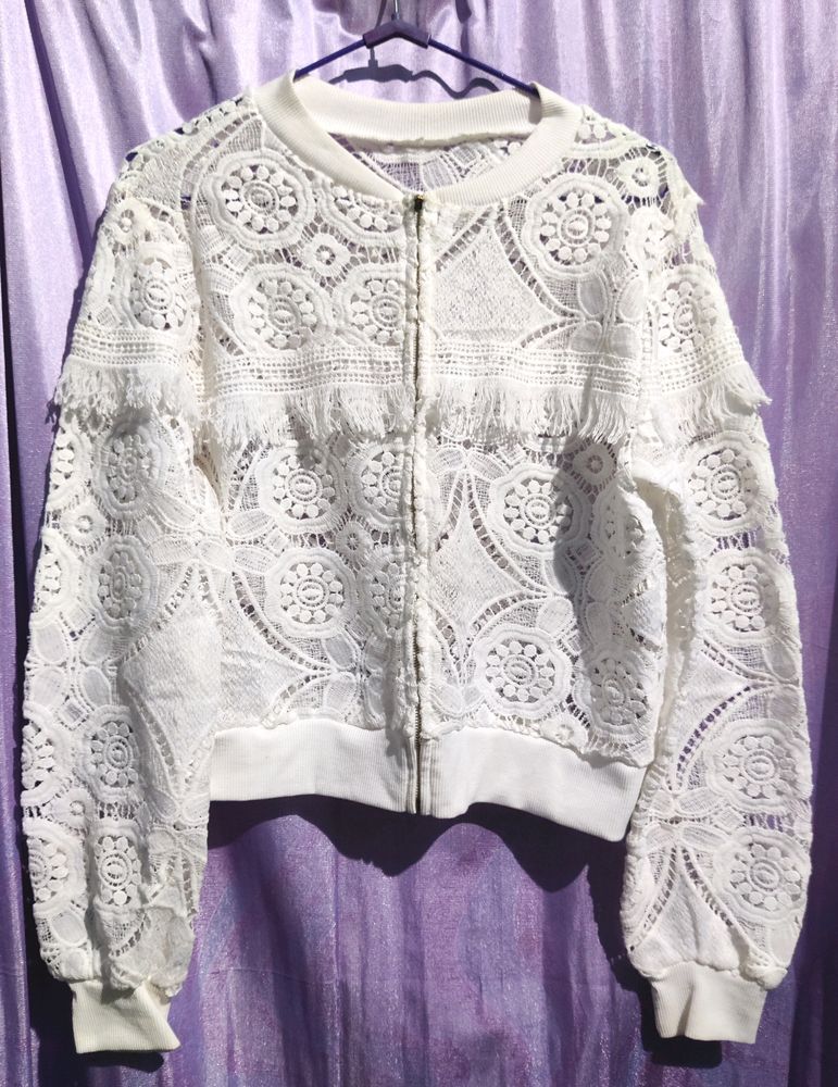 Floral net jacket/top