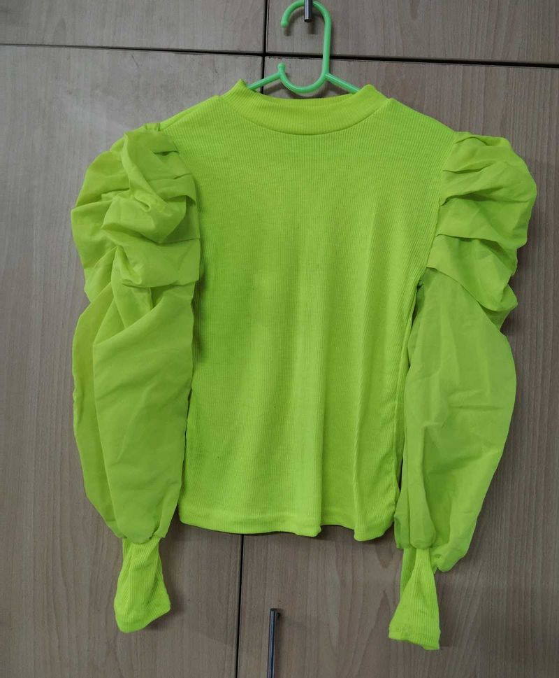NEON PUFF SLEEVE TOP ❤️