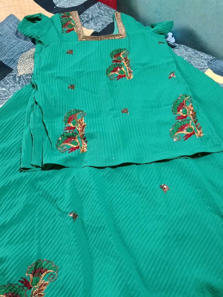 Green Embroidered Lehenga Jacket