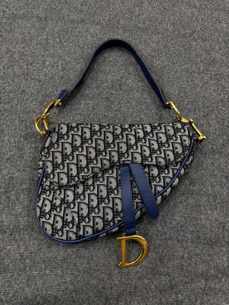 Dior Blue Saddle Bag Coded