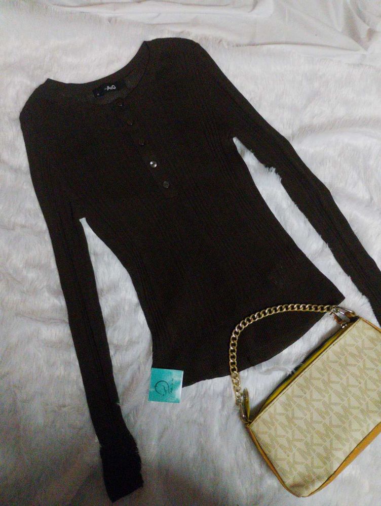 ✨Brown Mesh Knitted Top✨