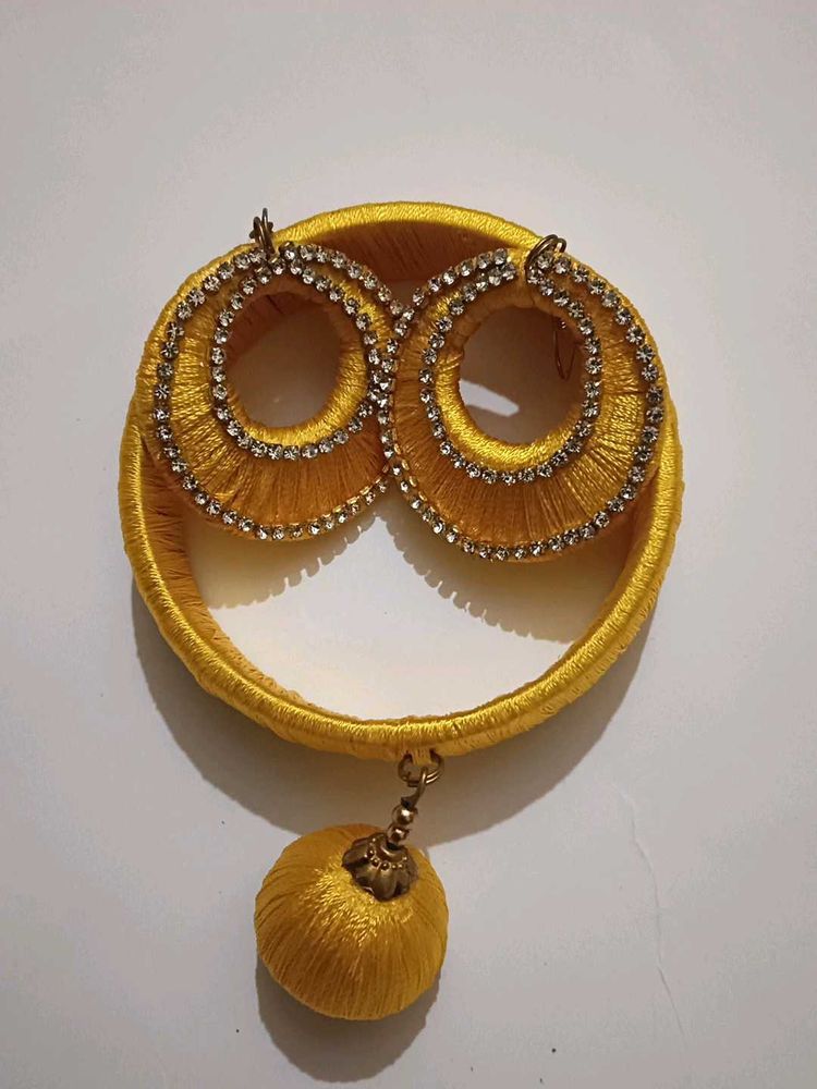 Yellow Earrings &amp; Bangle Set