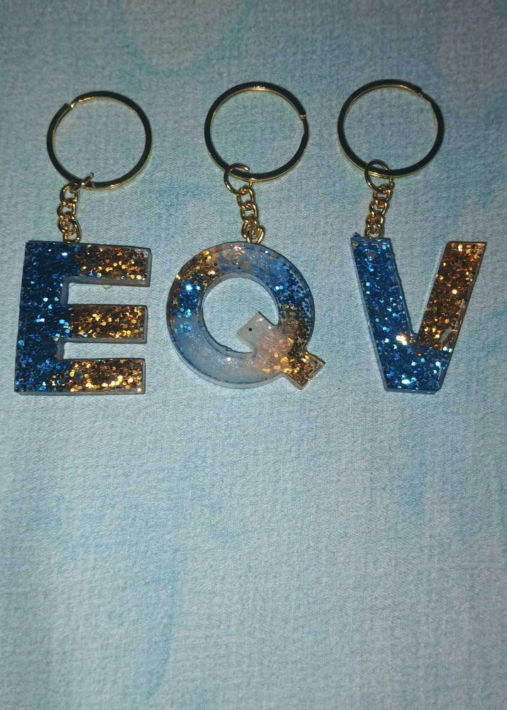 Sparkly Letter Keychains