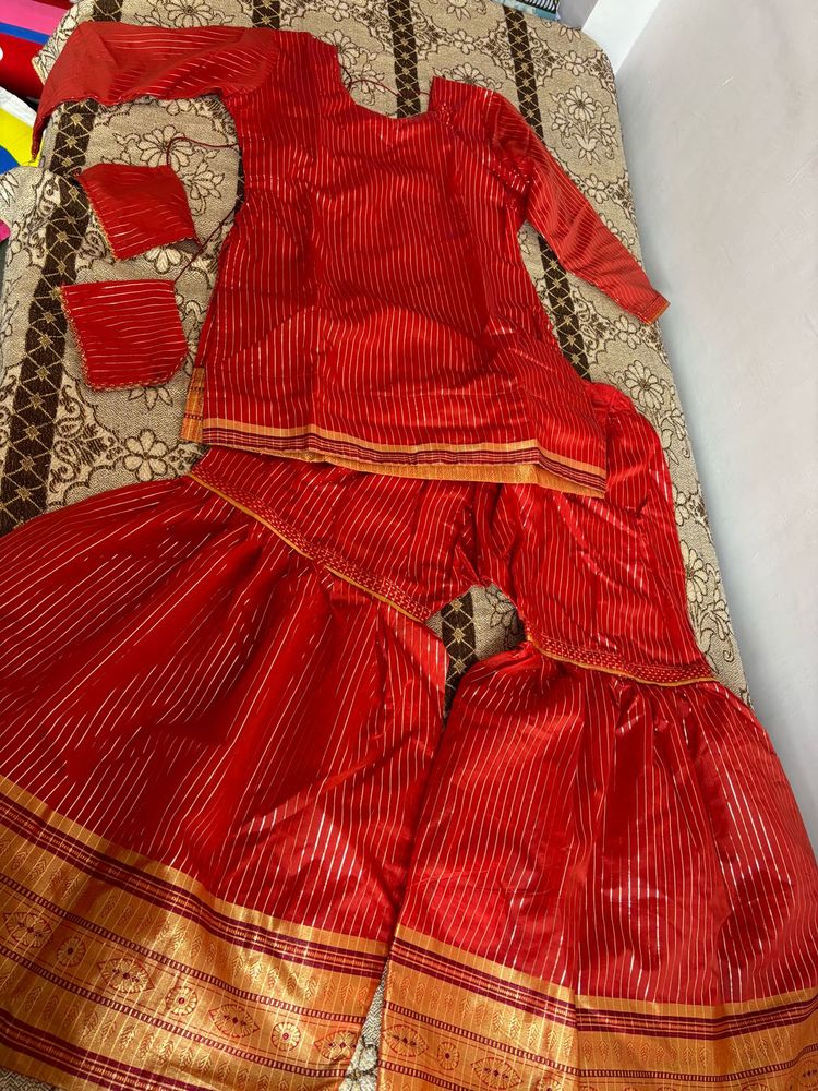Red Ethnic Kurta Set