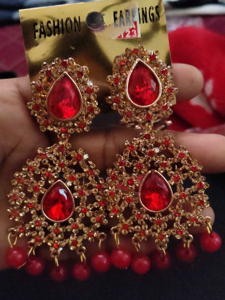 Red Stone Earrings