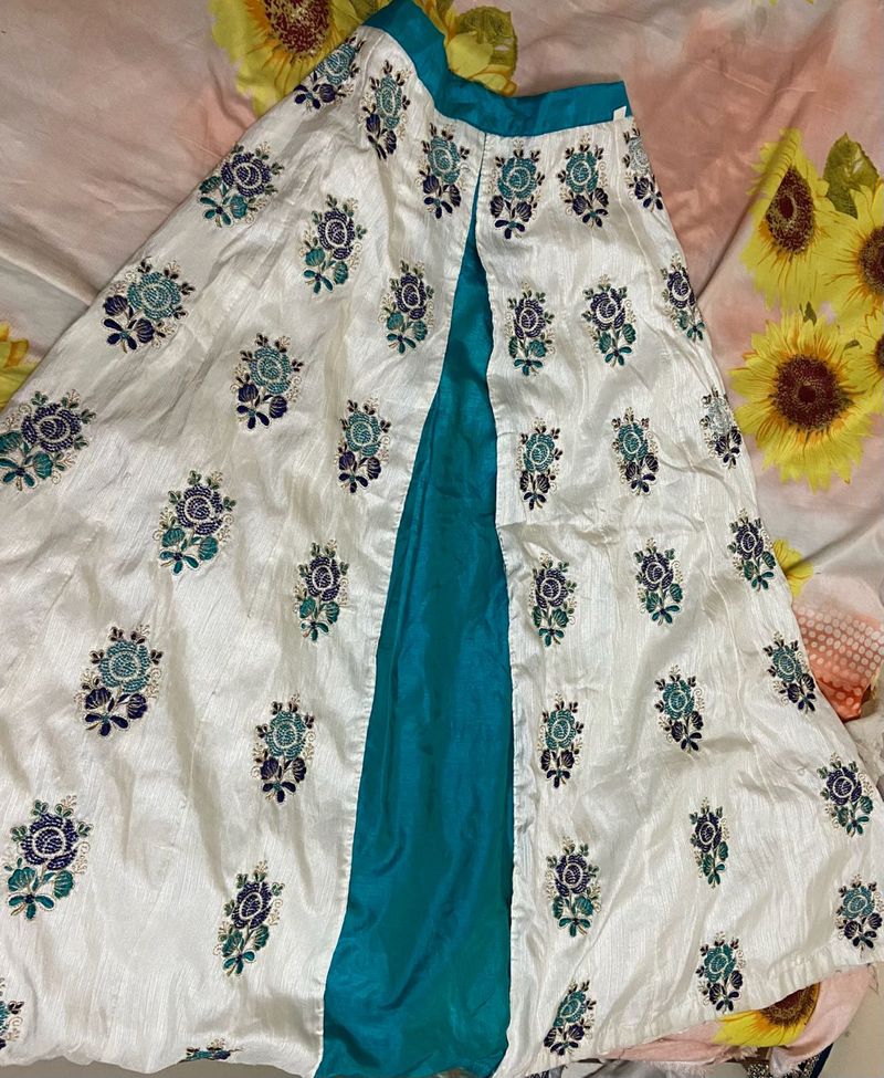 A Lehenga , White &amp; Green