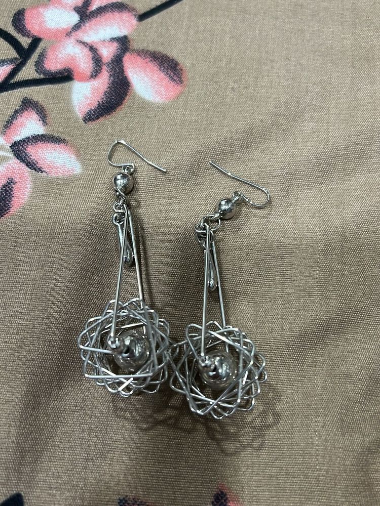 Unique Silver Drop Earrings