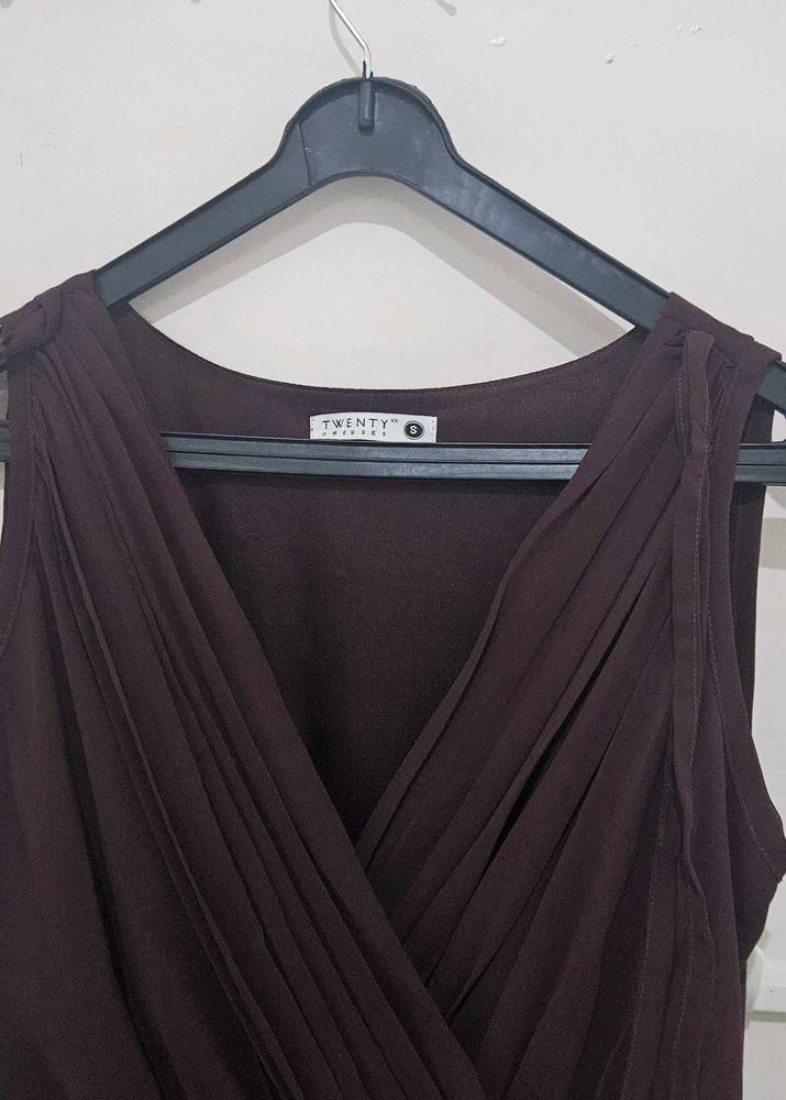 Brown Sleeveless Dress