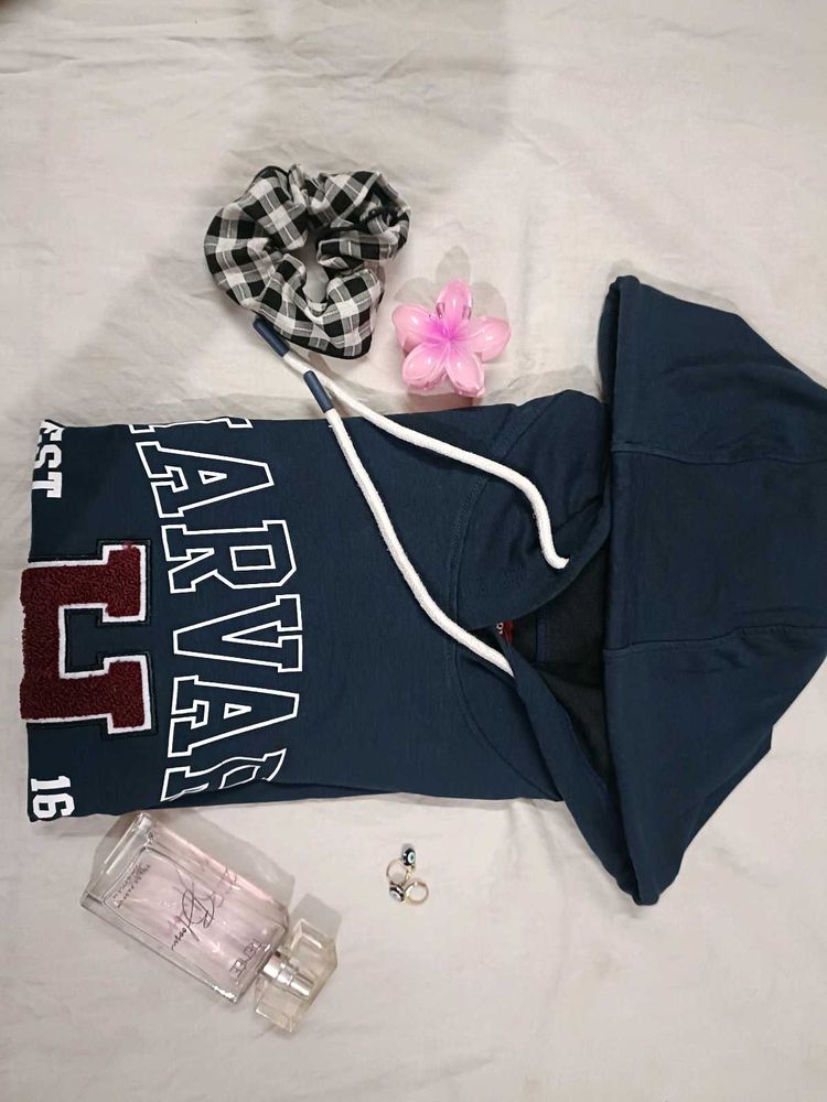 Y2k Blue Harvard Harry potter hoodie