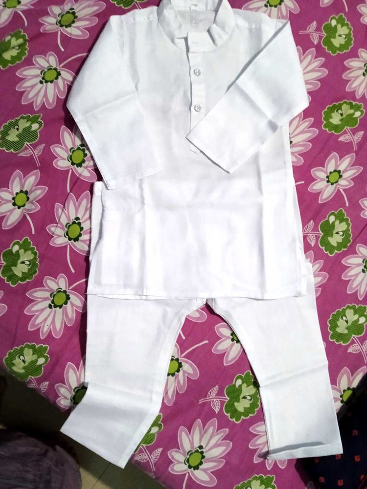 Boys White  Kurtha