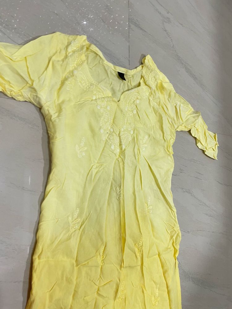 Long Chikankari Kurta