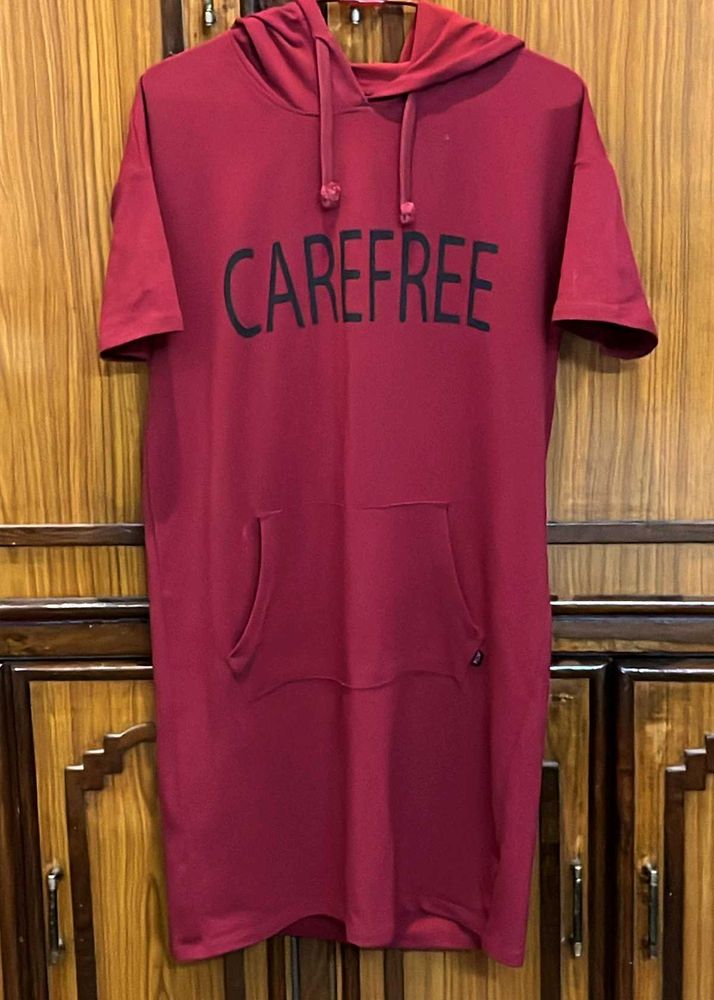 Carefree Hooded T-Shirt Dress