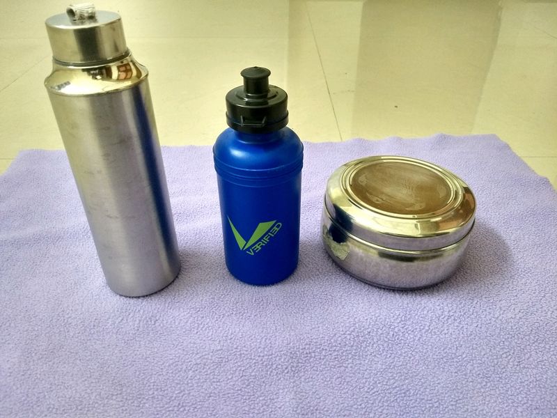 Combo Of Water Bottles And Tiffin Box