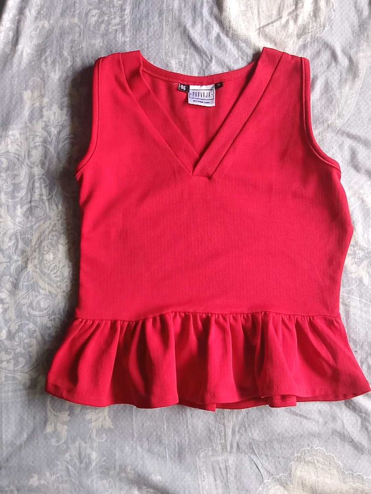 Red Peplum Top🍒🎀