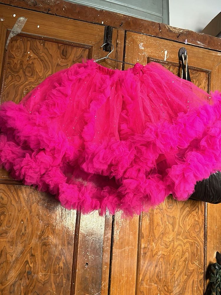 Pink Ruffle Tulle Skirt