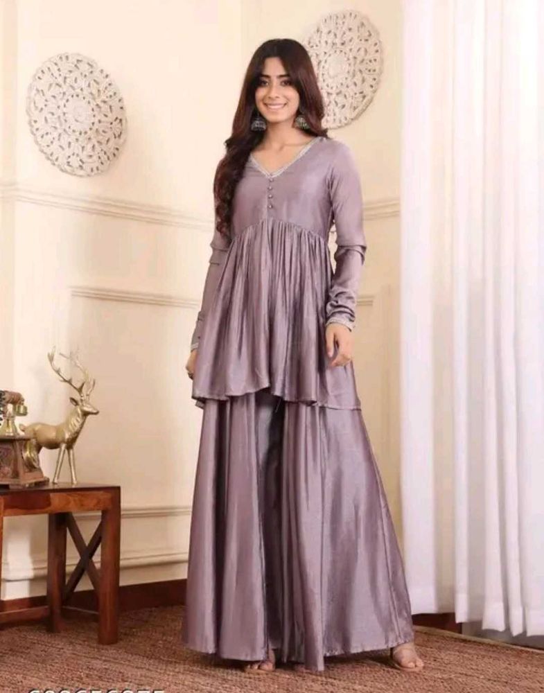 Elegant Lavender Sharara Suit Set