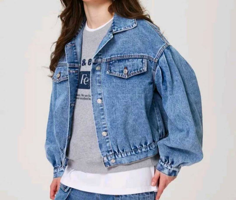 Denim Puff Sleeve Jacket