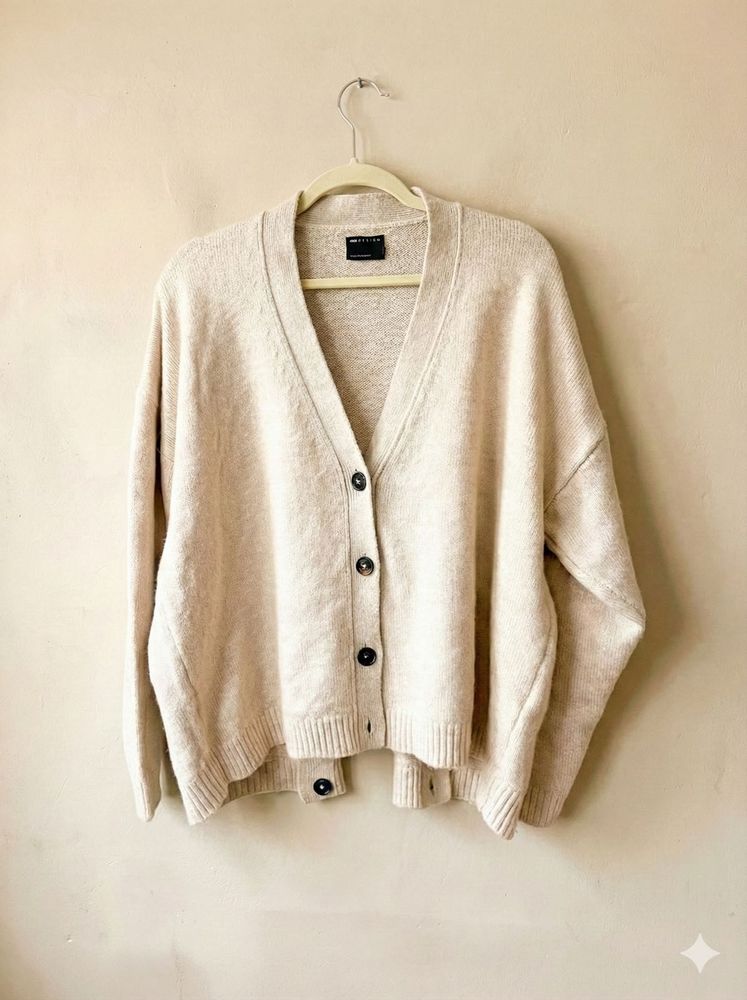 Beige Knit Cardigan