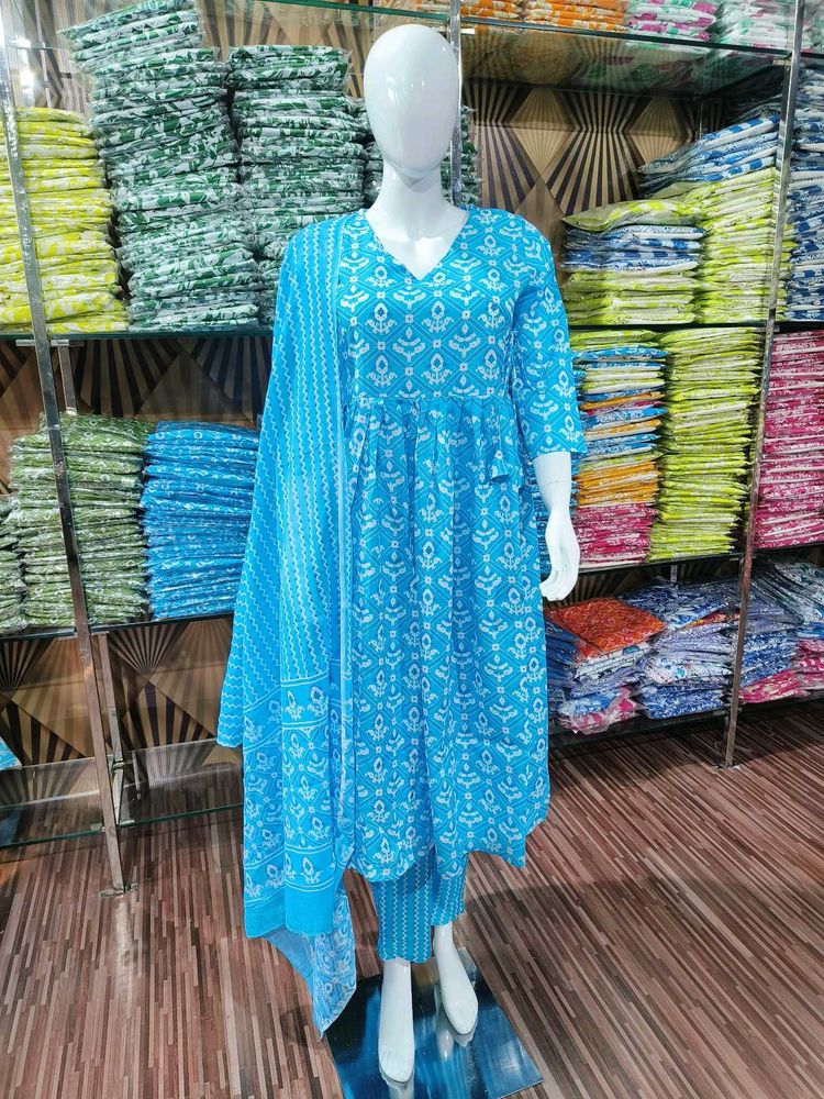 Plus Size Blue Anarkali