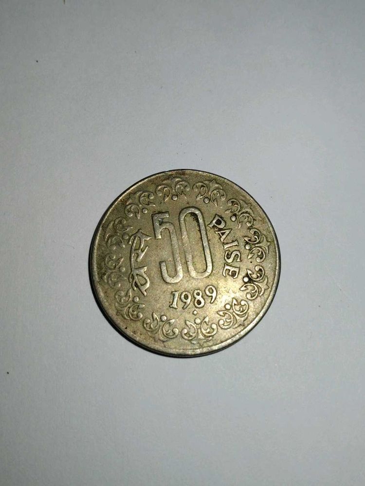1989 Indian 50 Paise Coin