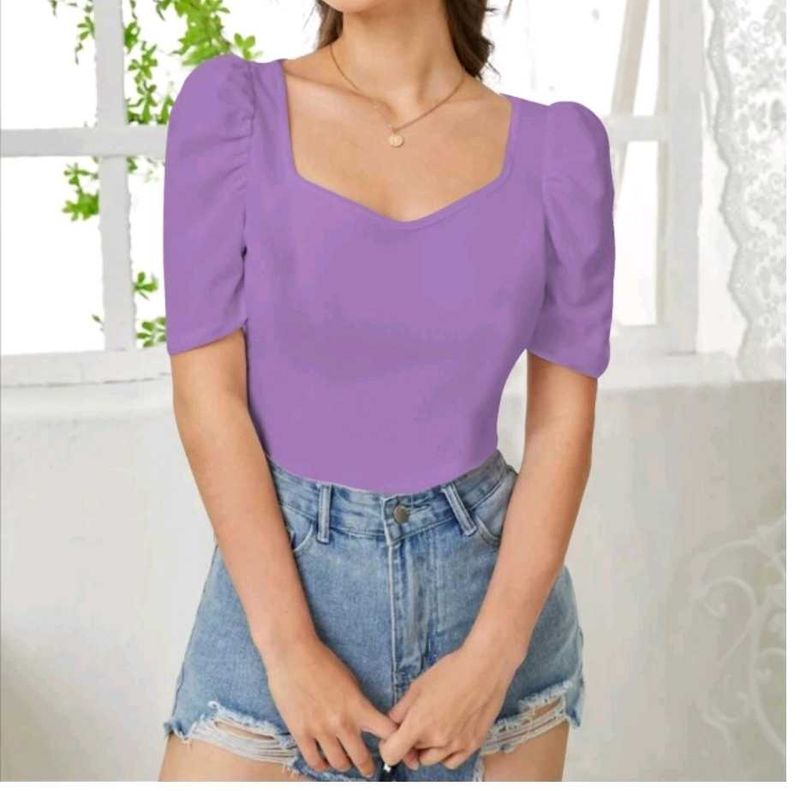 Lilac Puff Sleeve Top