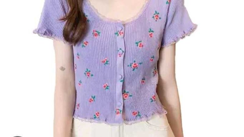 Cute Leavender Crop Top