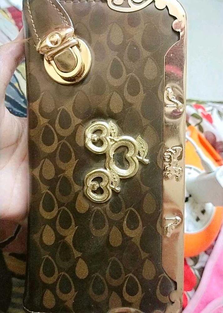 Vintage Brown &amp; Gold Wallet