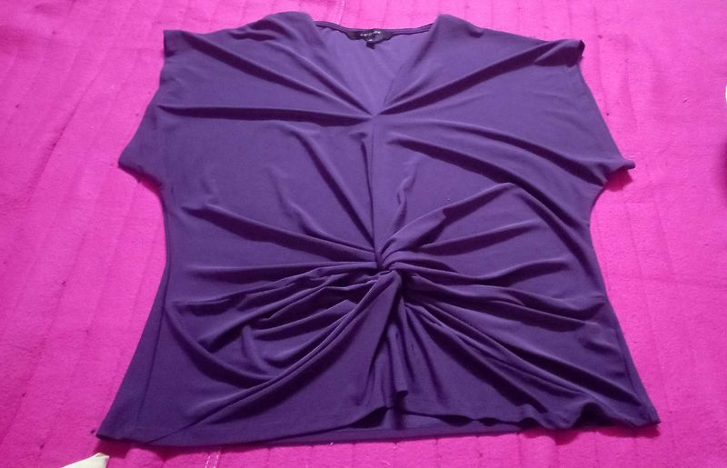 Elegant Purple Knot-Front Top