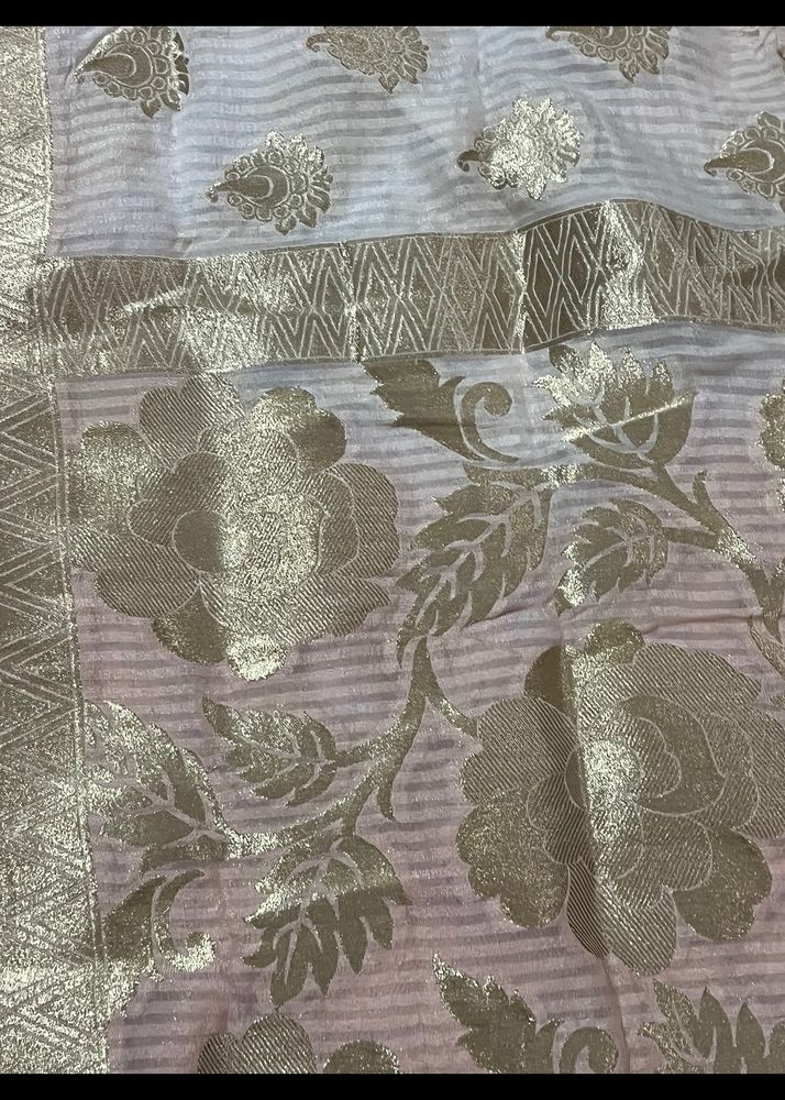 Floral Patterned Chiffon Scarf