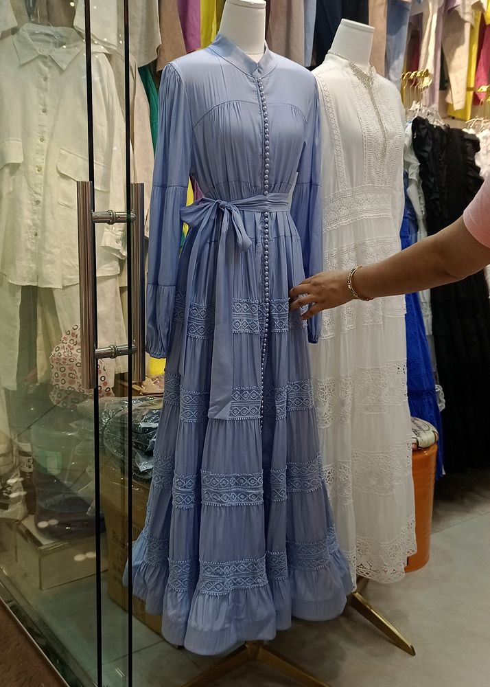 Beautiful lace and georgette gown.