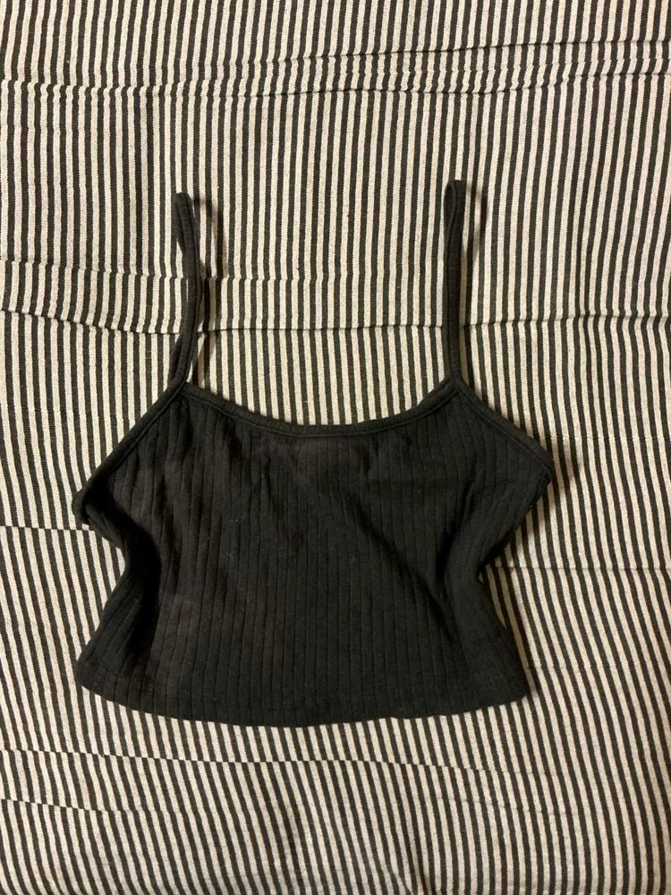 Black Ribbed Tank Top