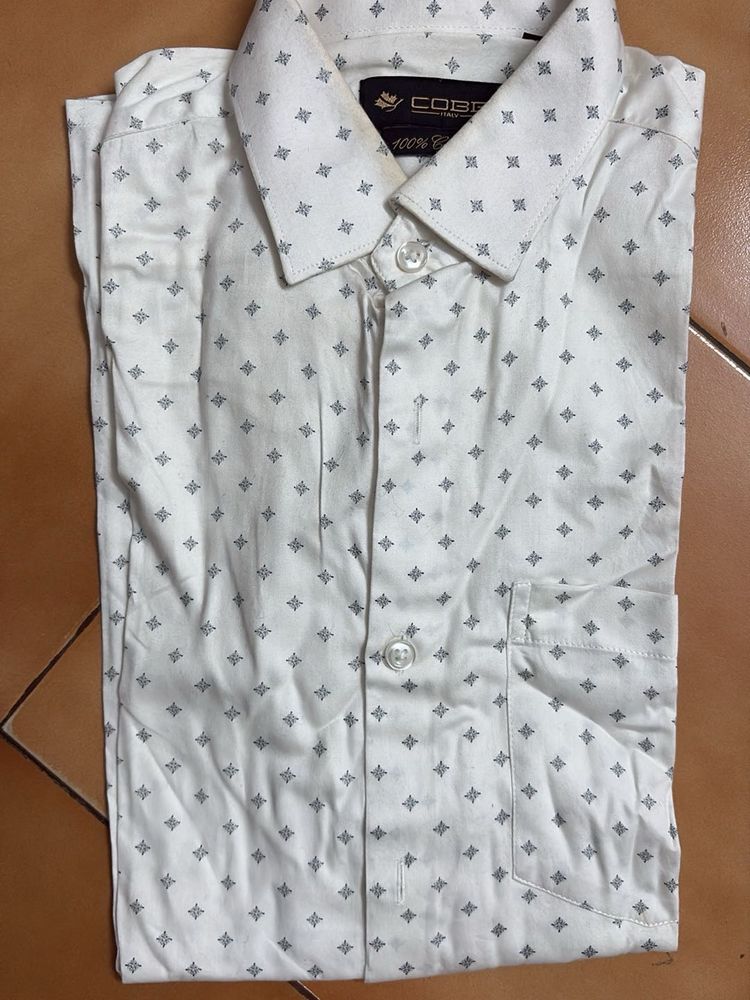 Patterned Cobb White Shirt