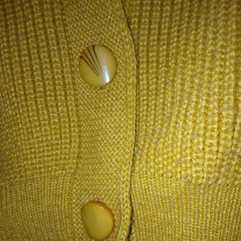 Vintage Mustard Yellow Knit Cardigan