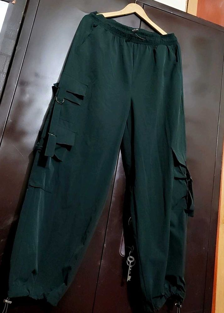 Sea Green Cargo Trouser Pant For 34 Waist