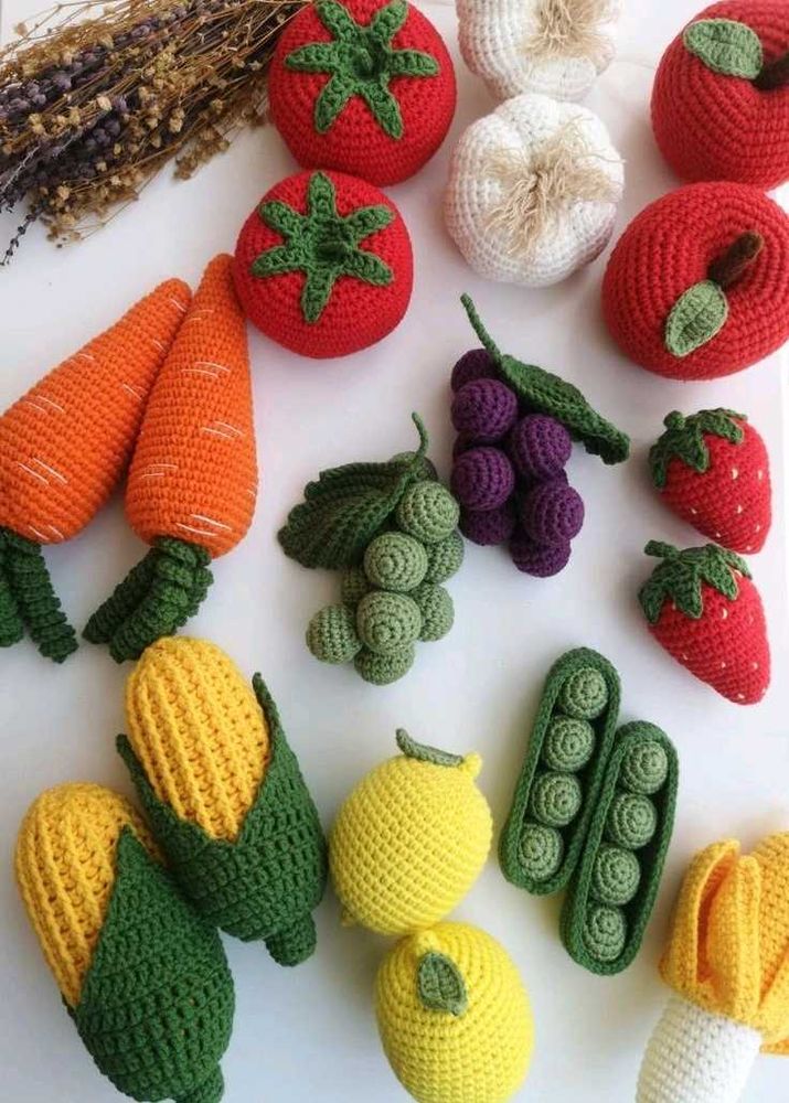 handmade crochet vegetables