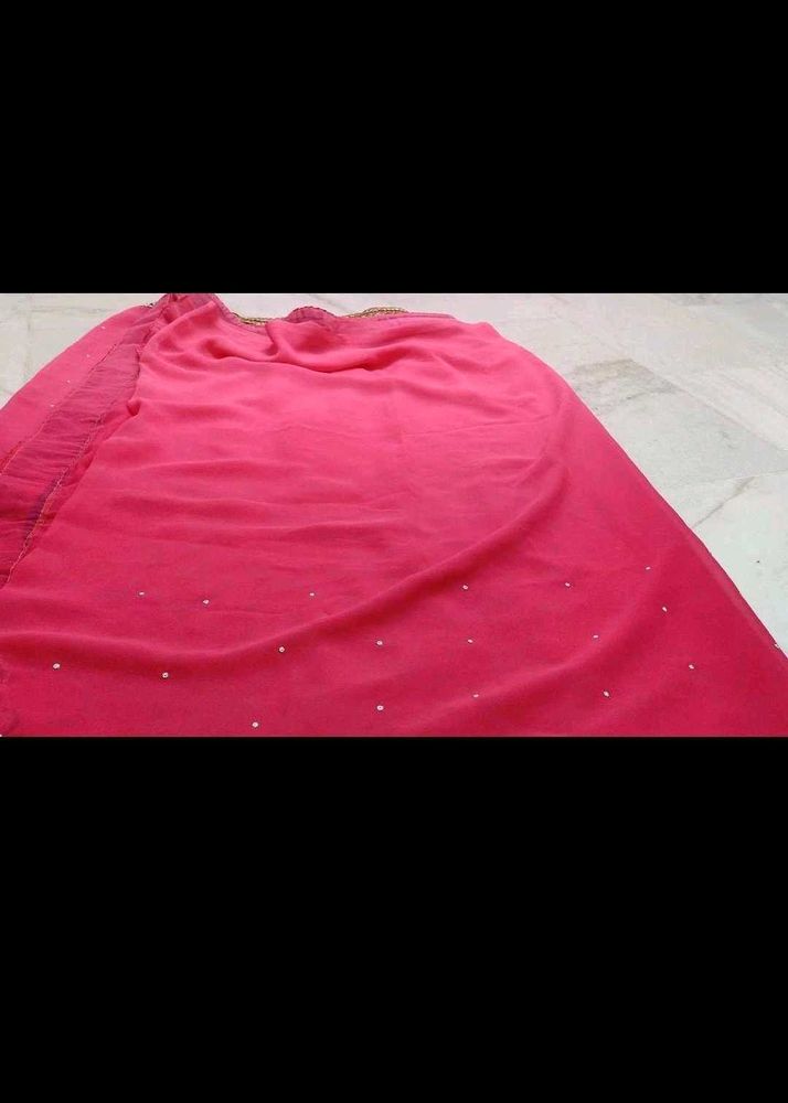 Pink Saree with Embellishments
