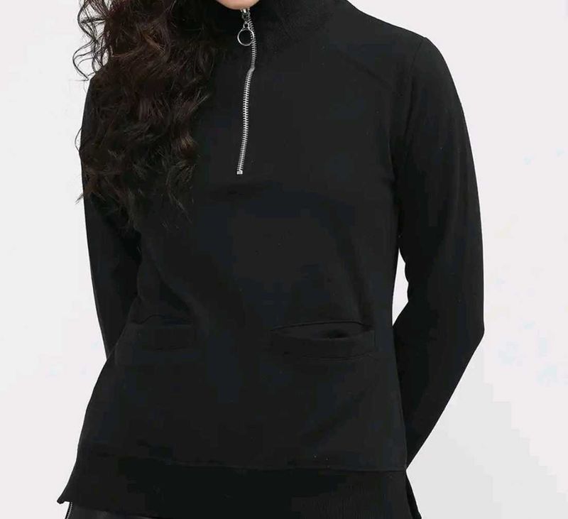 Black Pullover with Zipper