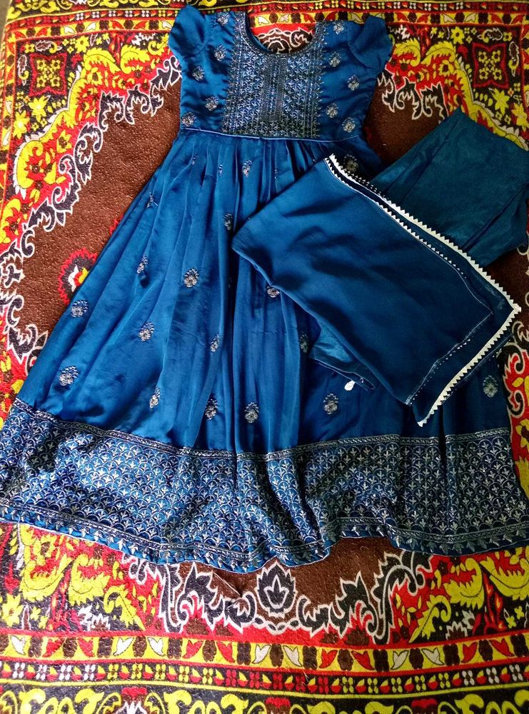 Blue Anarkali Set
