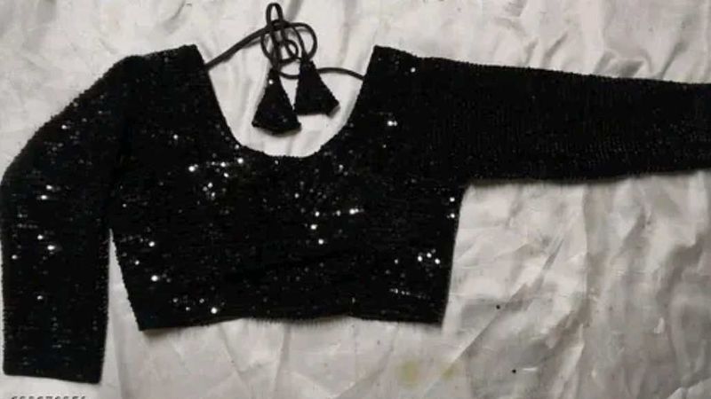 Black Sequin Blouse
