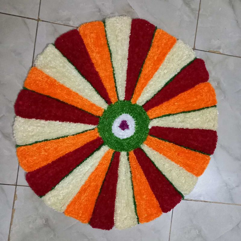 Colorful Handmade Rangoli Rug
