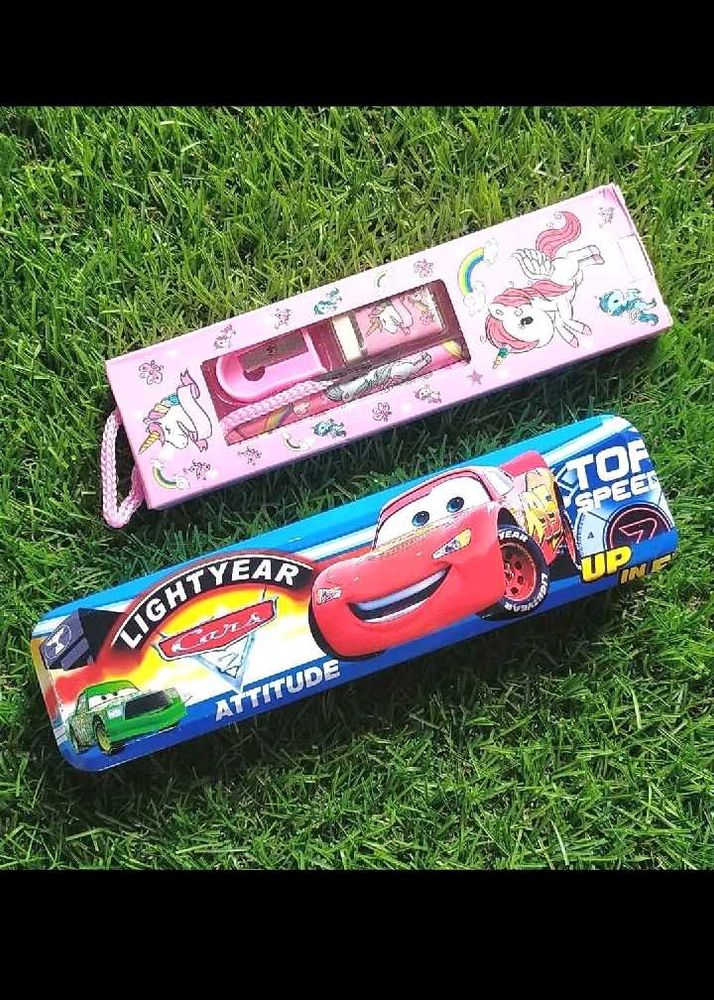 Pack Of 2 Pencil Cases: Cars &amp; Unicorns